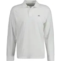 Gant Ganttil mænd. 2230 Shield pique polo shirt hvid (XXL), Casual, Bomuld, Lange ærmer