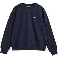 Gant Ganttil kvinder. 4201414 Shield navy sweatshirt med rund hals (L), Casual, Bomuld, Blå