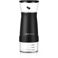 INF Bærbar elektrisk kaffekværn - USB-genopladelig med keramisk kværn Black
