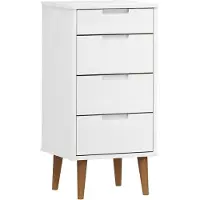 vidaXL kommode MOLDE 40x35x82 cm massivt fyrretræ hvid