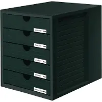 HAN SYSTEMBOX 1450-13 Skuffeboks sort A4 med 5 skuffer