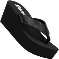 Bench Dame Vacay Chunky Kile Hæle Klipklappere Black Pu