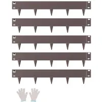 Vevor Stål Landskabskant, 5 pakker 39 x 4 tommer Rustbestandig Metal Landskabskant, Bøjelig Havekant, Kraftig Plænekant, Nem at Installere, Blomsterbed Havestideler Brun