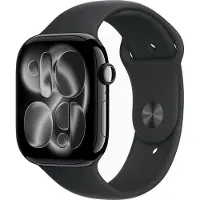 Apple Watch Series 11 GPS 46mm Jet Black Aluminium Case with Black Sport Band - M/L