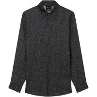 Armani Exchange A|X Armani Exchangetil mænd. XM002280AF13235FC304 Camisa Technical sort (XXL), Casual, Viscose, Lange ærmer