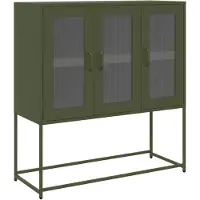 vidaXL skab 100,5x39x107 cm koldvalset stål olivengrøn