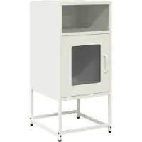 vidaXL sengebord 36x39x78 cm koldvalset stål hvid