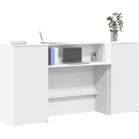 vidaXL receptionsskranke 200x50x103,5 cm konstrueret træ hvid