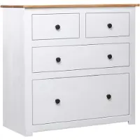 vidaXL skænk Panama-serien 80x40x83 cm massivt fyrretræ hvid