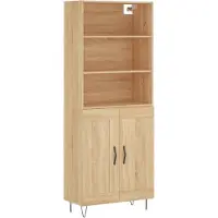 vidaXL højskab 69,5x34x180 cm konstrueret træ sonoma-eg