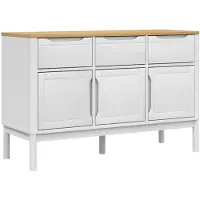 vidaXL skænk FLORO 114x43x74 cm massivt fyrretræ hvid