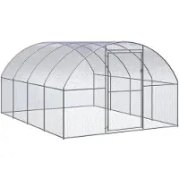 vidaXL hønsehus 3x4x2 m galvaniseret stål