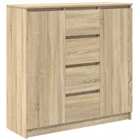 vidaXL skænk med skuffer 100,5x35x98,5 cm konstrueret træ sonoma-eg