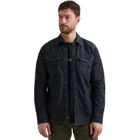 PME Legend Skjorte 'Denim shirt with button closure and badge' mørkeblå
