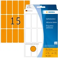 Herma - Permanent klæbemiddel - lysende orange - 20 x 50 mm 360 etikette(r) (24 ark x 15 etiketter
