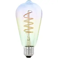 Eglo E27 LED ST64 iriserende dråbe dekorationspære med spiral og varmt hvidt lys