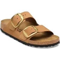 Birkenstock Birkenstocktil kvinder. 1032989 Sandaler i læder Arizona Big Buckle Nubuck (smal pasform) brun (37), Fast, Ruskind, Ingen, Casual
