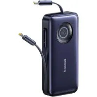 Baseus EnerCore CR11 20000mAh 100W Power Bank with Retractable USB-C Cable - Black - 20000 mAh