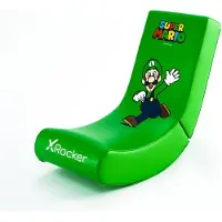 X Rocker Nintendo Super Mario Floor Rocker gaming-gulvstol i Luigi-design til børn og teenagere - grøn