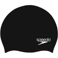 Speedo Badehætte - Junior Plain Moulded Silicone Cap - Sort - - OneSize - Badehætte