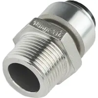 Roth rustfri indstiksfitting overgangsnippel 15 mm - 1/2