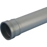 Wavin 110 x 1000 mm grå PP-afløbsrør med muffe