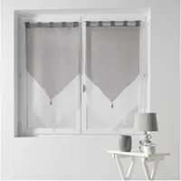 Douceur D`Interieur korte stuegardiner DUO med stropper, voile, med frynser (2 stk.)
