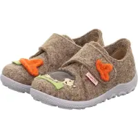 Superfit Hjemmesko 'HAPPY OCTI' creme / mørkebeige / mørkeorange / sort