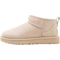 Ugg UGGtil kvinder. 1116109 Classic Ultra Mini støvler i beige skind (38), Læder, Fast, Ingen, Casual