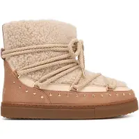 INUIKII Inuikiitil kvinder. 1001.003.0072 Curly Rock støvler i skind beige (39), Læder, Fast, Blonder, Casual