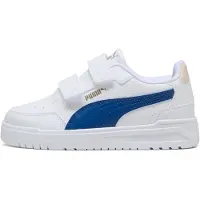 Puma Shuffle Downtown Low Sneakers Kids, Shoes, White/Clyde Royal/Gold, 34.5