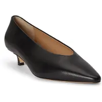 Ralph Lauren Lauren Ralph Laurentil kvinder. 802P16893001 Kitten sko i sort skind (36), Læder, 3-5 cm, Ingen, Casual, Klassisk