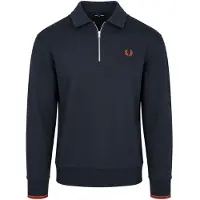 Fred perry Longsleeve Half Zip Poloshirt arineblå Blå ørkeblå åle