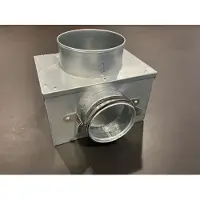 Lindab InDomo vægboks PVWU 125 til kontrolventil ø125 mm med 1 afgang ø76 mm med Safe tætning for tilslutning til slange LFPE76/LFPEB76.