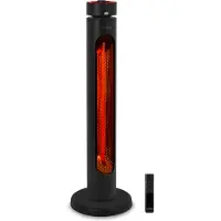 Vonroc Terrassevarmer Panarea | 2000W | Oscillerende | Golden Carbon Infrarød | 8 Varmetrin | Timer 1-8 Timer | IP45 | Inkl. Fjernbetjening