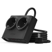 ORICO PDC25 25 W 6-i-1 stikdåse 2x vekselstrøm + 2x USB-A + 2x USB-C – sort