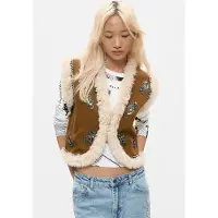 Desigual Vest lysebrun / antracit