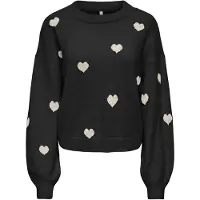 ONLY Pullover 'ONLRica' ecru / sort