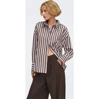 ONLY Bluse 'ONLOregon Alva' mørkebrun / lyserød / hvid