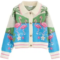 Next Cardigan ecru / blå / jade / lyserød