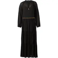 Michael Kors Michael Korstil kvinder. MT683L17R3 Sort maxikjole med bindeknude og smock (XS), Casual, Party, Lange ærmer, Genanvendt polister