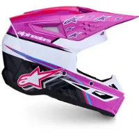Alpinestars S-M3 Falcon Crosshjelm Sort/Pink/Lilla M