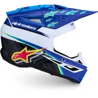 Alpinestars S-M3 Falcon Crosshjelm Blå/Sort/Hvid S
