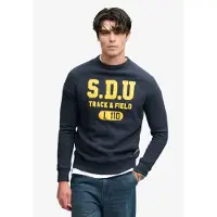 Superdry Superdrytil mænd. M2014553A Felt Applique Relaxed marineblå sweatshirt (XXL), Casual, Bomuld