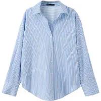 Mango Bluse 'FONTANA' lyseblå / brun / hvid