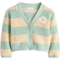 Next Cardigan 'Love Bug' chamois / mint / hvid