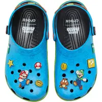 Crocs Træsko 'Super Mario' azur / gul / lysegrøn / rød