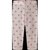 Lil´ Atelier Leggings - Uld - NbfNoel - Morganite m. Hjerter - - 68 - Leggings - Uld