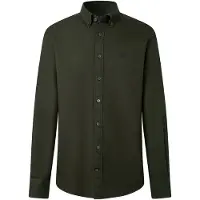 Hackett London Hackett Londontil mænd. HM3010835 Camisa Essential Dyed grøn (S), Casual, Bomuld, Lange ærmer