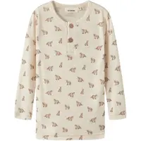 Lil´ Atelier Bluse - Uld/Modal - Slim - NmmNalu - Turtledove/Fox - - 6 år (116) - Bluse